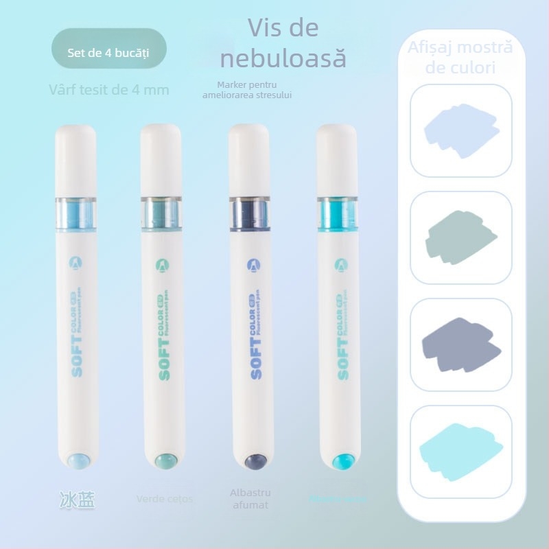 Marker de evidențiere parfumat pentru relaxarea stresului, seria Round, elev drăguț, scriere lină