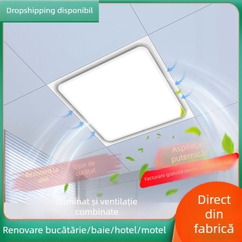 Iluminare LED încorporată în plafon și ventilator de ventilație 2-în-1 pentru bucătărie și baie