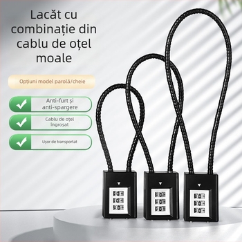 Lacăt cu cablu din oțel și mecanism de combinație pentru dulapuri și fișiere