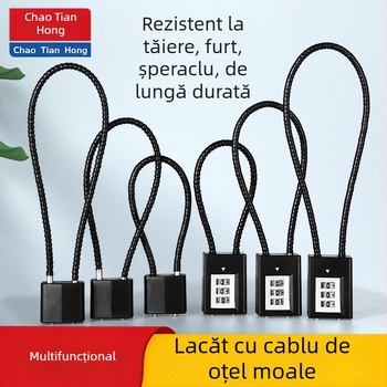 Lacăt cu cablu din oțel și mecanism de combinație pentru dulapuri și fișiere