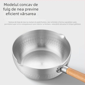 Oală din aluminiu în stil japonez, cu capac, pentru paste, supe și terci; compatibilă cu plite cu inducție, cu fund gros, durabilă