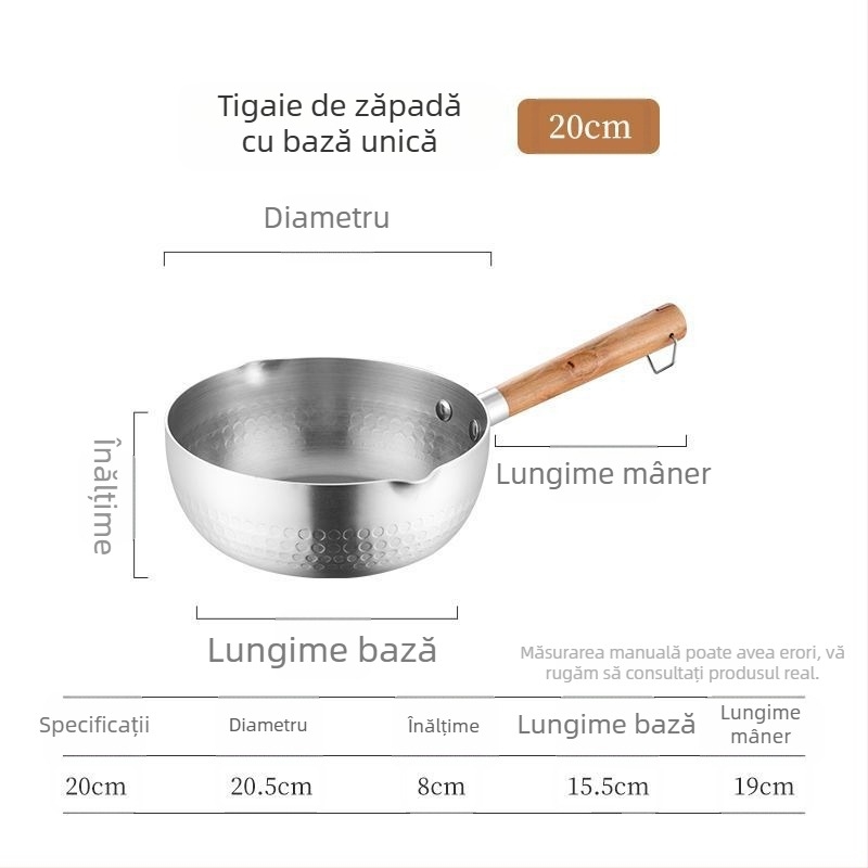 Oală din aluminiu în stil japonez, cu capac, pentru paste, supe și terci; compatibilă cu plite cu inducție, cu fund gros, durabilă