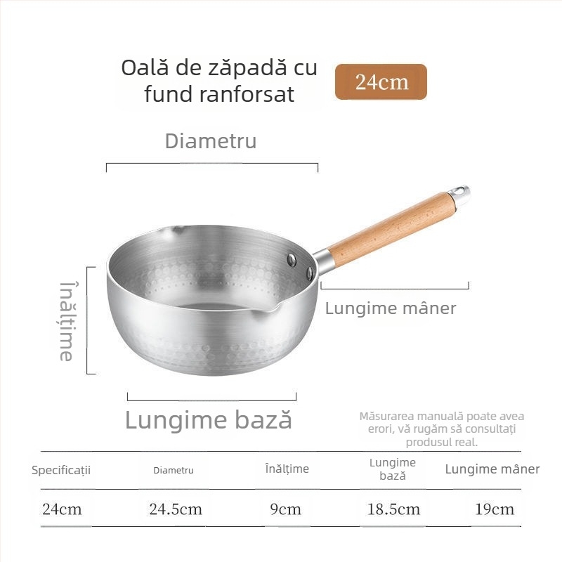 Oală din aluminiu în stil japonez, cu capac, pentru paste, supe și terci; compatibilă cu plite cu inducție, cu fund gros, durabilă