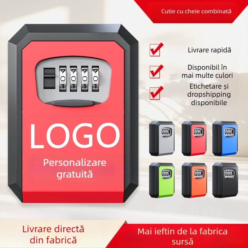 Cutie de chei cu parolă pentru ușă cu ochi de pisică – decor pentru pensiune, cutie de chei temporară, produs brevetat, model 907