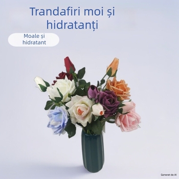 Trandafir Anna artificial, cu tulpină unică, de înaltă calitate, aspect realist, pentru nuntă și decor de casă