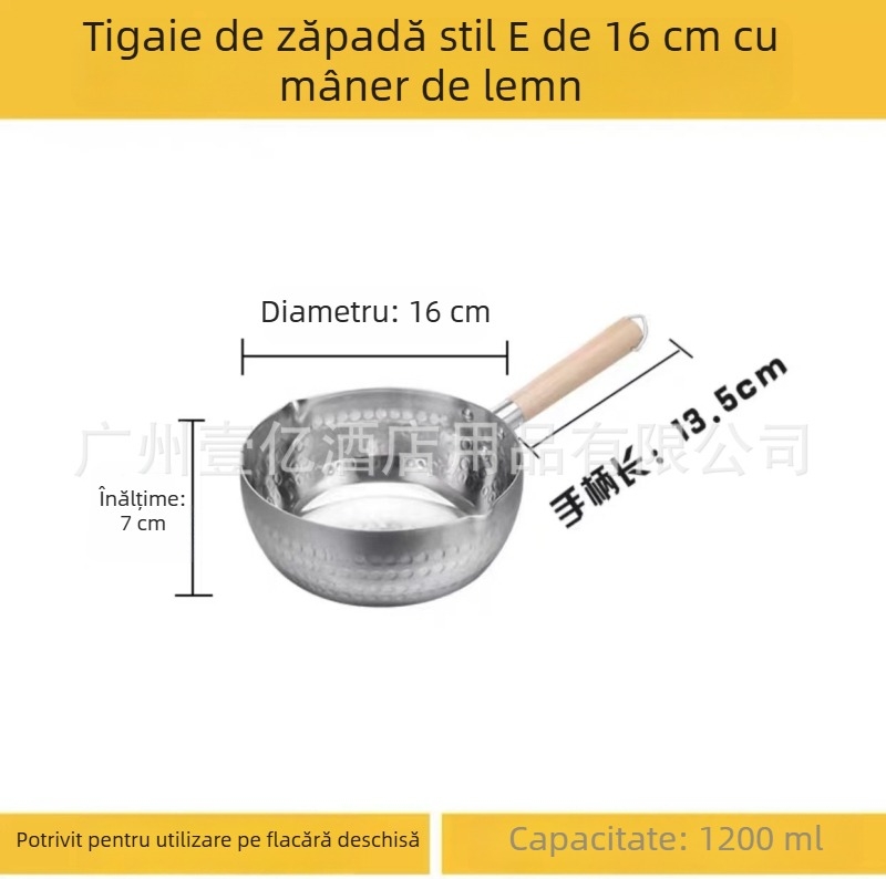 Oală plată din aluminiu cu fund gros, pentru supe, tăiței, terci, lapte, hot pot picant, ramen și tăiței instant