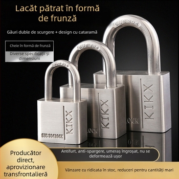Lacăt din oțel inoxidabil pentru uz casnic și cămin, impermeabil, rezistent la ruginire, anti-furt, cu braț scurt și lamă pătrată, diverse dimensiuni