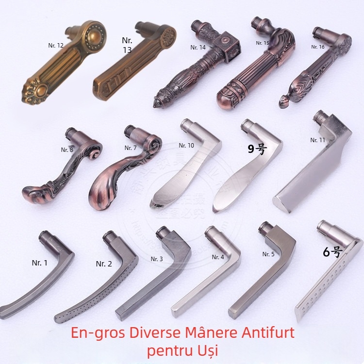 Mâner de ușă din aluminiu anti-furt, cu accesorii pentru încuietoare