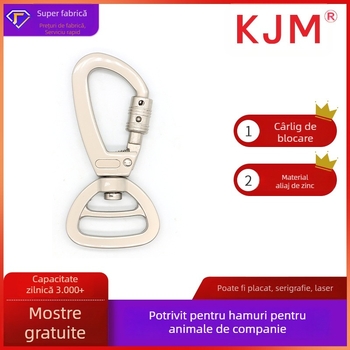 Cârlig din aliaj de zinc, cu încuietoare, pentru câini mari, accesoriu metalic pentru lesă