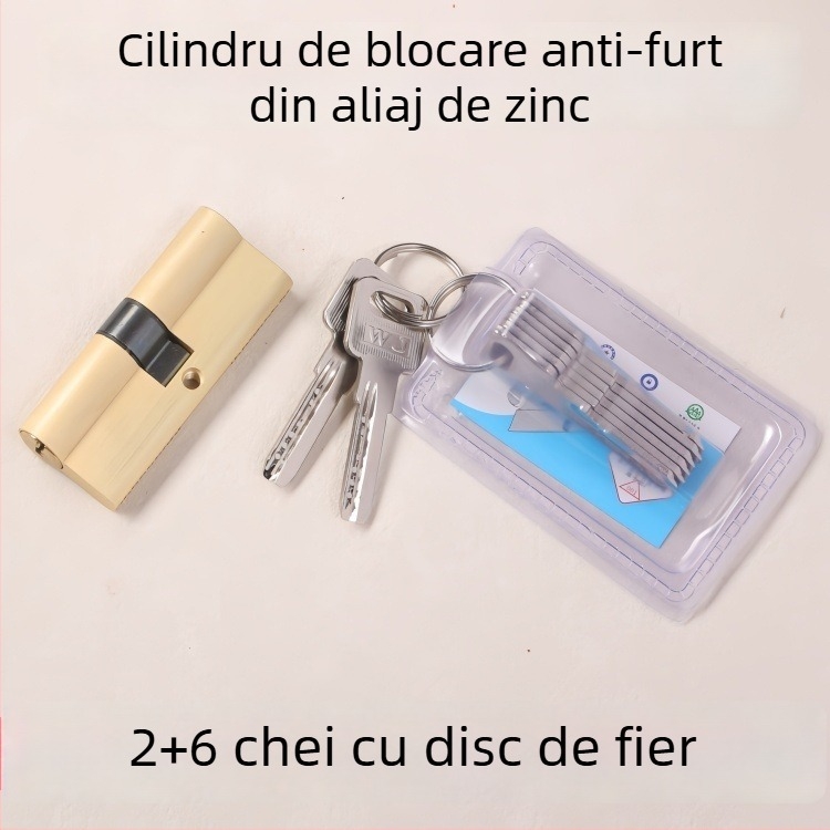 A6 Shu Xing cilindru din aliaj de zinc, cheie disc WJ, pentru ușă de intrare, cilindru antifurt, 8 chei
