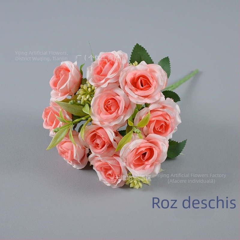 Buchet de flori artificiale cu trandafiri Osmanthus pentru decor în casă