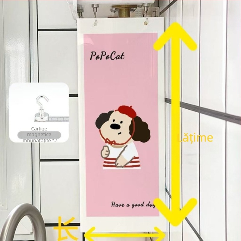 Panou protector magnetic din acril pentru boiler, design cu caricatură, încărcare mare