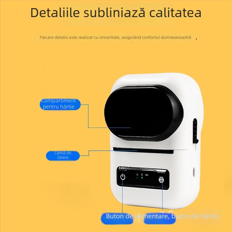 Imprimantă termică pentru etichete de 58 mm, pentru clasificare și etichete de îmbrăcăminte, imprimantă portabilă Bluetooth pentru copii