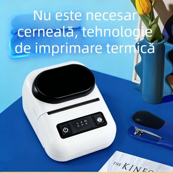 Imprimantă portabilă termică Bluetooth, 58 mm, pentru etichete de haine și etichete de preț, autocolantă