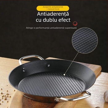 Lishun Tigaie paella spaniolă, oțel inoxidabil, antiaderent, două mânere, stil japonez