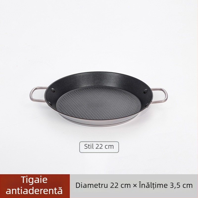 Lishun Tigaie paella spaniolă, oțel inoxidabil, antiaderent, două mânere, stil japonez