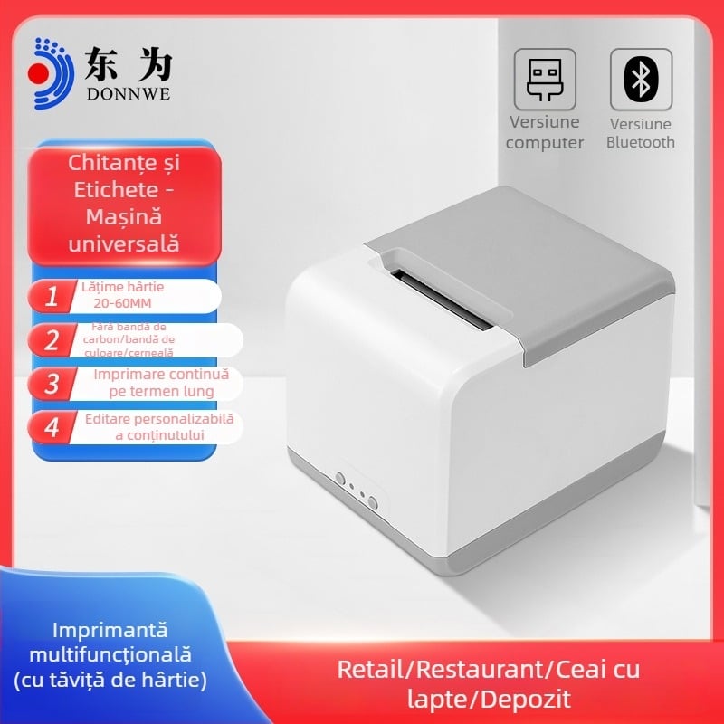 TP401 imprimantă termică etichete pentru magazine milk tea – etichete de preț și etichete cu cod de bare, Bluetooth