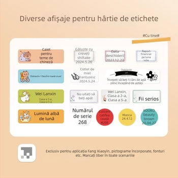 Imprimantă termică pentru etichete de 15 mm, etichete cu nume autoadezive