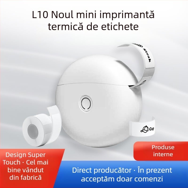 L10 Mini imprimantă de etichete termice cu Bluetooth pentru uz casnic – imprimantă portabilă de etichete