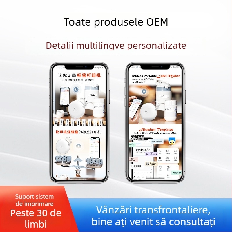 L10 Mini imprimantă de etichete termice cu Bluetooth pentru uz casnic – imprimantă portabilă de etichete