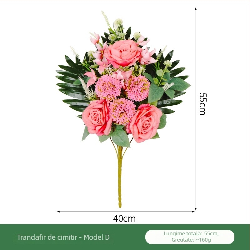 Flori artificiale margarete pentru mormânt, decor din plastic pentru memorial