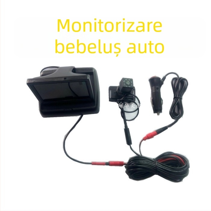Monitor pentru copii auto cu curea de prindere, ecran LCD HD 4,3–5 inci