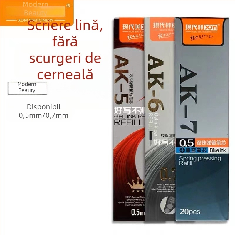 Pix Modern Beauty cu mecanism de apăsare, cartuș de reîncărcare cu vârf cu arc AK-5/AK-6/AK-7, pix de birou cu capacitate mare