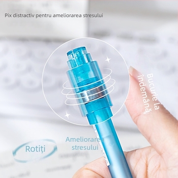 Heshuo HS-163 stilou rotativ, vârf de 0,5 mm, corp din plastic, nu se poate șterge, vârf cu pensulă