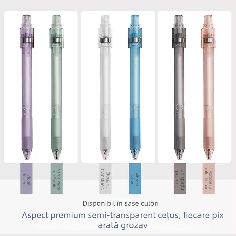 Heshuo HS-163 stilou rotativ, vârf de 0,5 mm, corp din plastic, nu se poate șterge, vârf cu pensulă