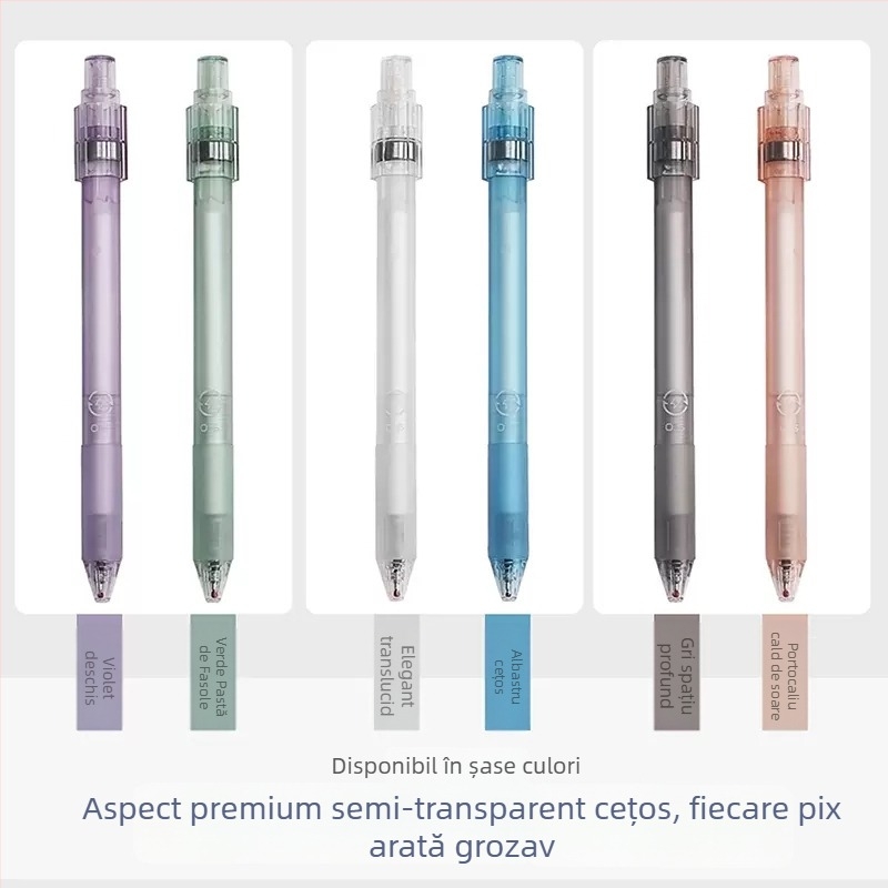 Heshuo HS-163 stilou rotativ, vârf de 0,5 mm, corp din plastic, nu se poate șterge, vârf cu pensulă