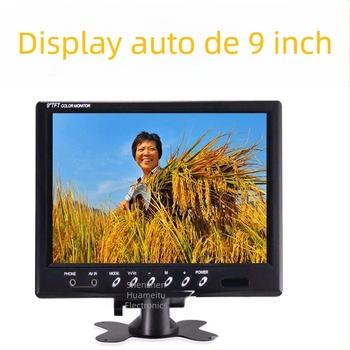 Display LCD auto de 9 inch, rezoluție 800x480, două intrări AV, monitor de recul