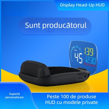 Display HUD pentru mașină, compatibil universal OBD, proiecție viteză, monitor LED HD pentru automobil, model C600s, dimensiune ecran 123x84 mm, rezoluție 1440x900