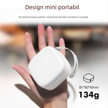 Imprimantă portabilă de etichete Bluetooth, imprimare termică pentru etichete autoadezive impermeabile
