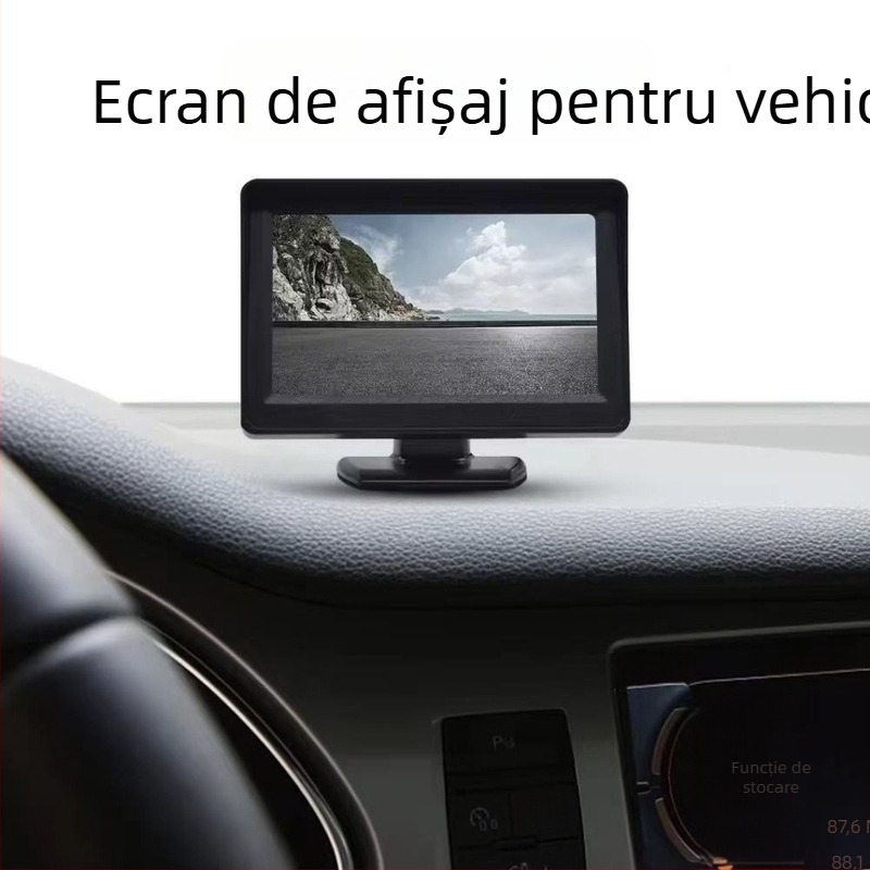 Car Shield 12-24V Display universal pentru vedere în spate, monitor pliabil de birou 4.3 inch TFT LCD