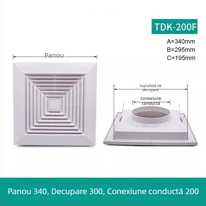 Difuzor pătrat pentru aer condiționat, panou de ventilație de tavan, ieșire a aerului
