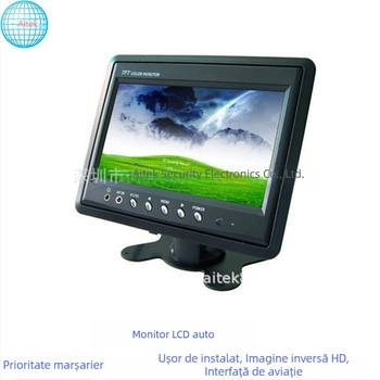 Monitor LCD auto, display IPS de 7 inch, prioritate la mers înapoi, monitorizare în mașină, imagine HD
