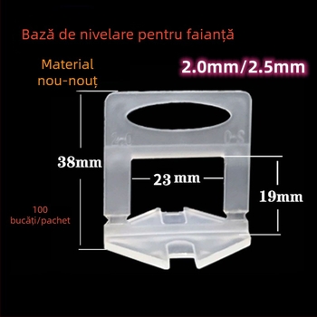 Bază de nivelare a plăcilor îngroșată, cu distanțiere pentru rosturi de 0.35 mm și 1.5 mm – unealtă de poziționare pentru montajul plăcilor