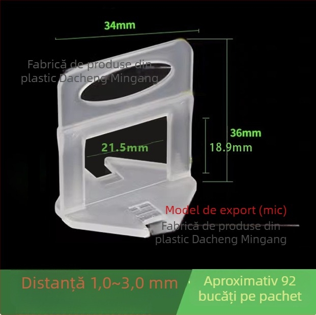 Bază de nivelare a plăcilor îngroșată, cu distanțiere pentru rosturi de 0.35 mm și 1.5 mm – unealtă de poziționare pentru montajul plăcilor
