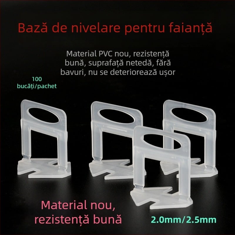 Bază de nivelare a plăcilor îngroșată, cu distanțiere pentru rosturi de 0.35 mm și 1.5 mm – unealtă de poziționare pentru montajul plăcilor