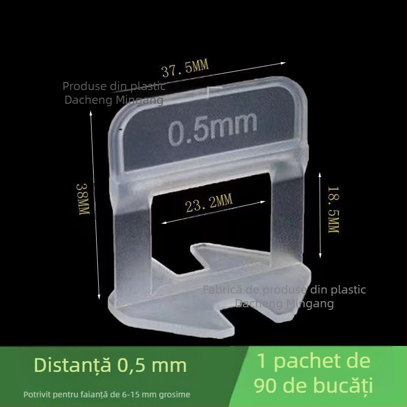 Bază de nivelare a plăcilor îngroșată, cu distanțiere pentru rosturi de 0.35 mm și 1.5 mm – unealtă de poziționare pentru montajul plăcilor