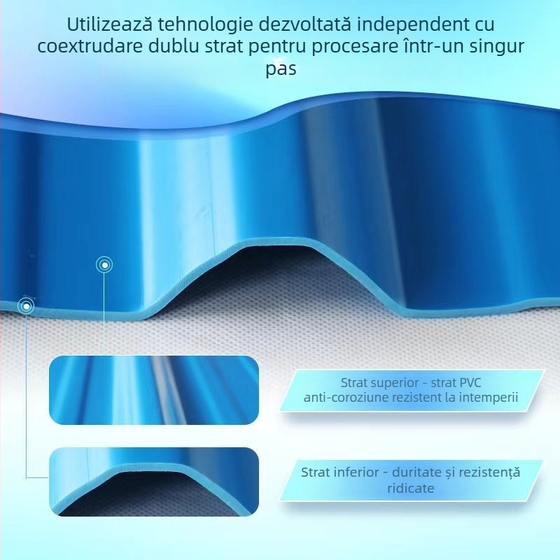 Țigle de acoperiș din PVC, panouri din plastic-otel îngroșate, garduri pentru ferme și instalații chimice, țevi de drenaj din fibră de sticlă