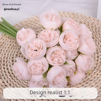 Buchet nou de 27 trandafiri artificial Tea Rose pentru nunți, decor de scenă, hotel și decor interior