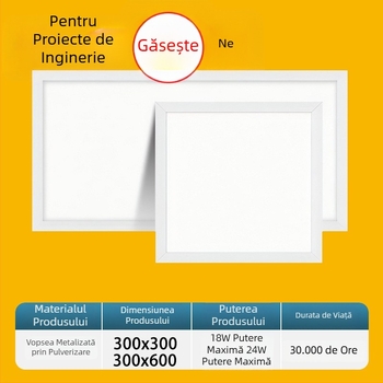 Corp de iluminat LED în tavanu pentru baie și bucătărie, panou din aluminiu, montare încastrată, dimensiuni 300x300/300x600 mm, garanție de 3 ani