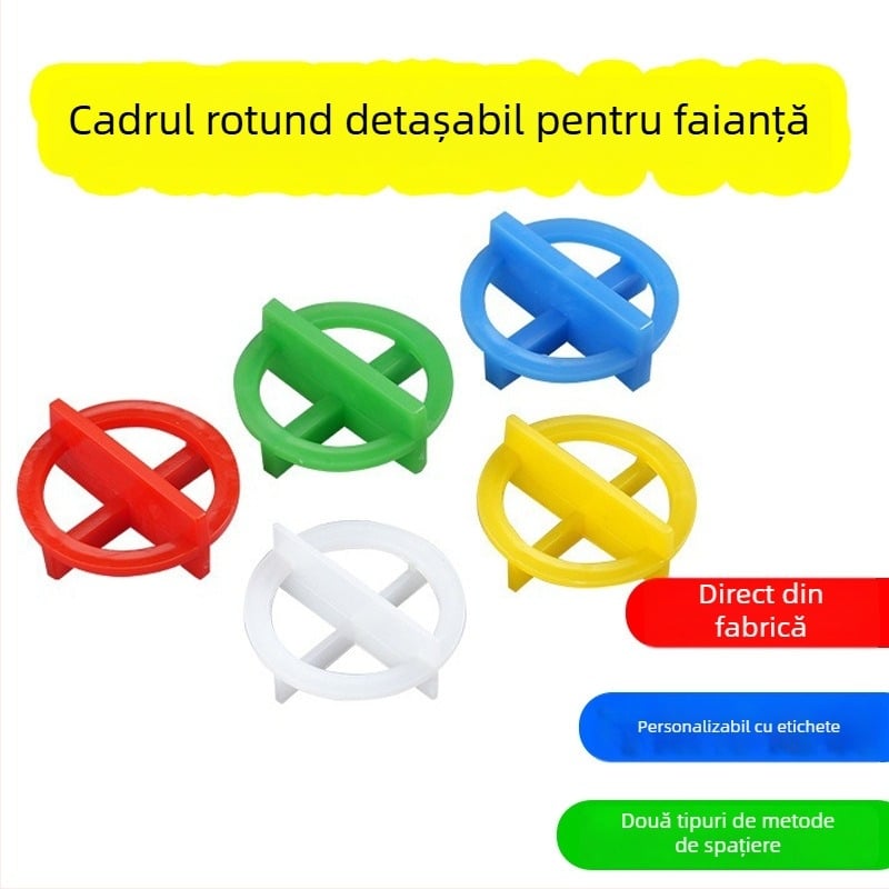 Spacer rotund detașabil pentru plăci, cruce de ghidaj și nivelator – locator auxiliar