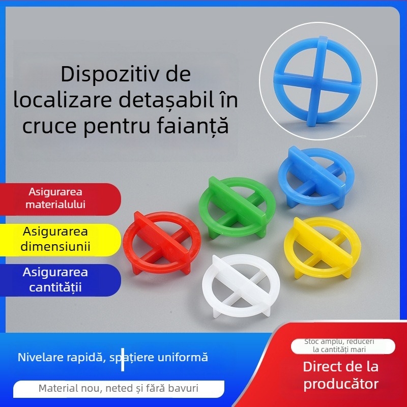 Spacer rotund detașabil pentru plăci, cruce de ghidaj și nivelator – locator auxiliar