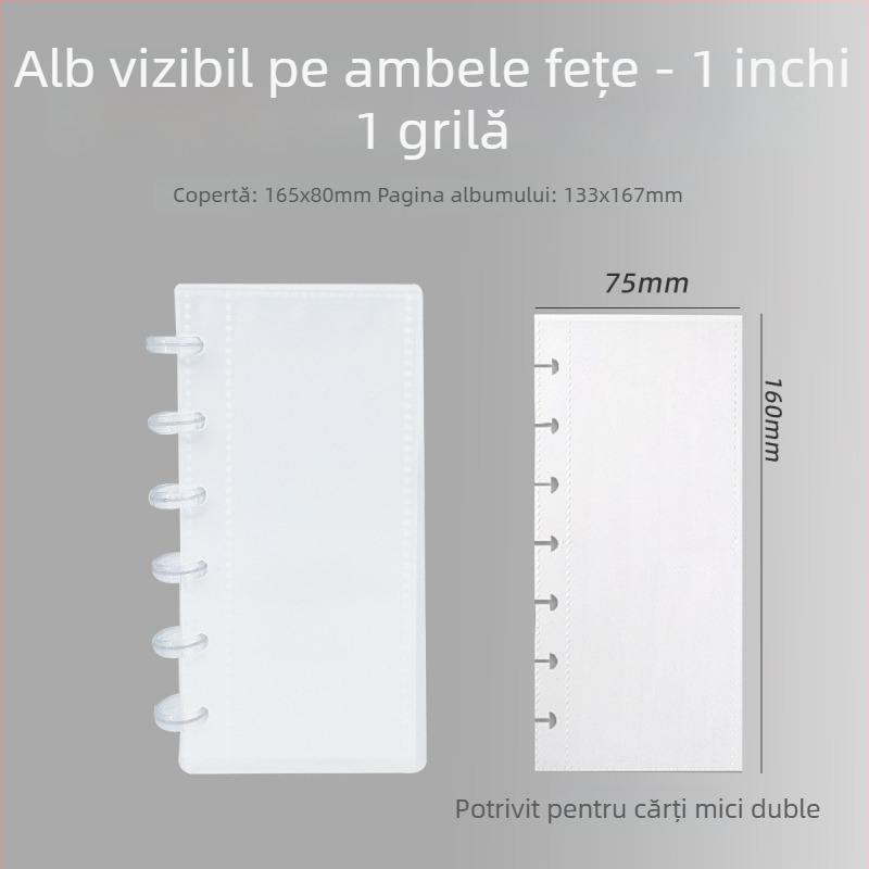 Album foto Instax Mini cu nasture ciupercă, pentru poze de 3 inch, foi detașabile cu aranjament 4 grile, 120 inserții