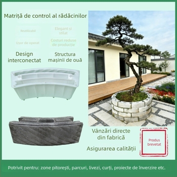 Forme de control al rădăcinilor pentru grădinărit, garduri din piatră falsă, plăci de podea, copaci de parc și plante verzi