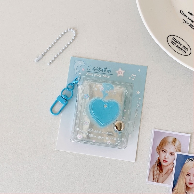 Album ID de 1 inch pentru poze, pandantiv mini rucsac și mic album pentru carduri, 12 pagini interioare