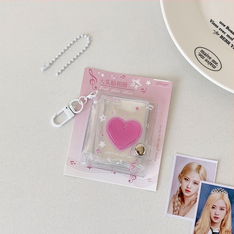 Album ID de 1 inch pentru poze, pandantiv mini rucsac și mic album pentru carduri, 12 pagini interioare