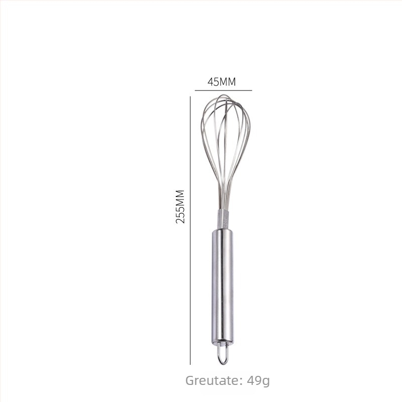 Tel din oțel inoxidabil pentru ouă și cremă – agitator rotativ manual, semi-automat